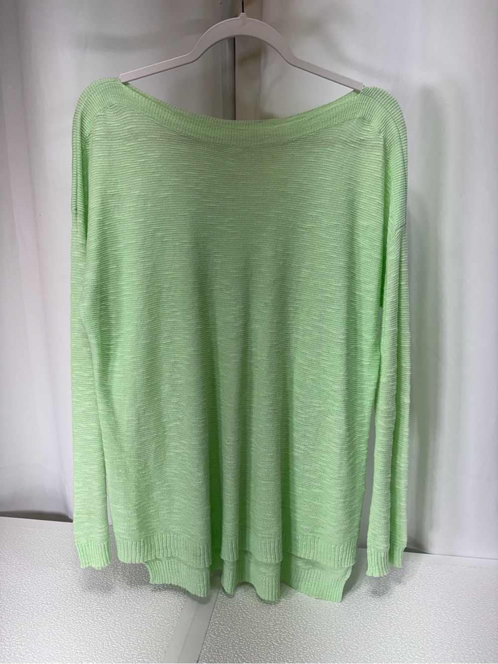 Eileen Fisher Light Mint Green Boatneck Knit Pullover 3945